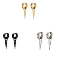 thumbnail image 2 of 1Pc Women Girls Men Triangular Round Earring Titanium ear stud Steel Punk Ear Stud Buckle Ring Party Jewelry, 2 of 7