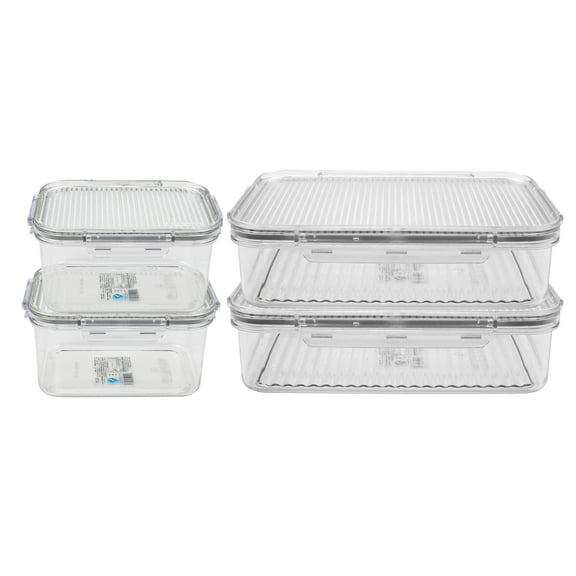 Zukka Fresh-Keeping Box Plastic 4PCS Food Storage Container with Lids Leak-Proof Large BPA Free