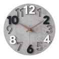 thumbnail image 1 of Reloj de pared grande de 30 cm sin ruidos de tictac, moderno reloj de pared 3D de madera para sala de estar, dormitorio, cocina (gris), 1 of 4