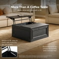 thumbnail image 4 of Mopio Blake Lift Top Coffee Table with Storage, Square Wood Coffee Table, Coffee Table with Easy Lifting Top, Modern Farmhouse Wood Center Table for Living Room, Chamfered Edge & Soft Closing (Black, 4 of 10