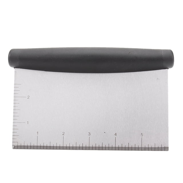 Raspador de crema para hornear de acero inoxidable, cortador de masa con escala, utensilio de cocina para hacer pan, pasteles y pasteles.