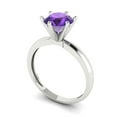 thumbnail image 2 of 1.5 ct Round Cut Natural Amethyst Solitaire Engagement Ring for Women in 18K White Gold, 2 of 5