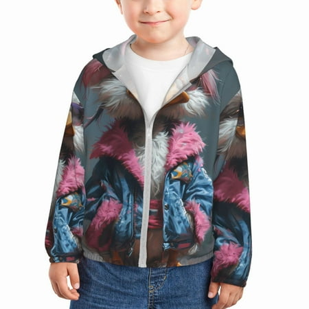 

Gaeub Lady Duck Print Athletic Sun Protection Hoodie for Kids Long Sleeve Outdoor UV Shirt Running Fishing Top for Boys Girls-18 Months