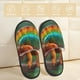 thumbnail image 2 of Balery Chameleon Pantuflas de Casa de Felpa Silenciosas con Diseño Estampado, Zapatillas Cómodas Antideslizantes de Algodón para Interior-Large, 2 of 8