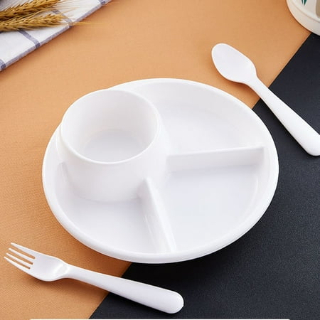 

JINGT Dinner plates Three separate plastic plates for household children adult