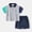 Gray, variant on LYMAYTER Kids Baby Boys Summer 2pcs Outfit Short-Sleeved Colorblocking T-Shirt Tops   Cotton Shorts Set for 1-8 Years