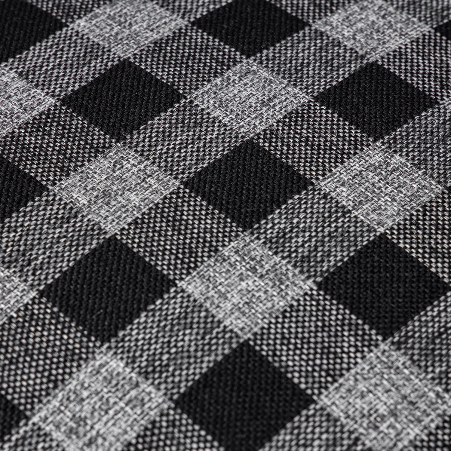 Phantoscope Checkers Series Square Decorative Throw Pillow with Inserts, Classic Retro Plaids, 12"x20", Black/Gray, 2 Pack
