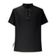thumbnail image 1 of pstuiky camisetas de hombre, Camisa de estilo hippie para hombre, de manga corta, estilo playero, informal, con cuello levantado y cuello vuelto. camisas casuales para hombre m, 1 of 5