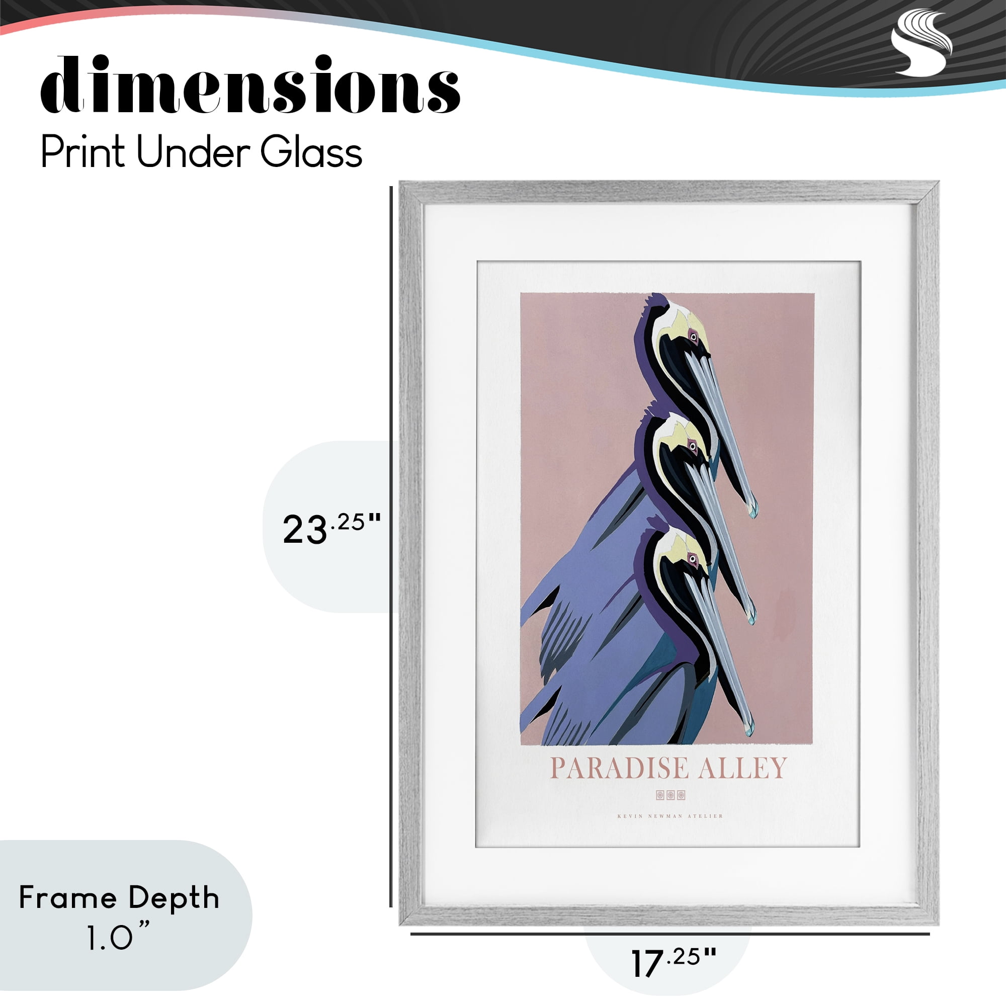 Stupell Industries Paradise Alley Pelican Trio Gray Framed Print Under Glass, design by Jadei Graphics