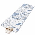thumbnail image 2 of 2x6 Kitchen Runner Rug, White Blue Spring Floral Non-Skid Rubber Backing Large Rectangle Rugs - Living Room Bedroom Home Office, Summer Birds Botanical Indoor Floor Mat Carpets Washable Rug, 2 of 9