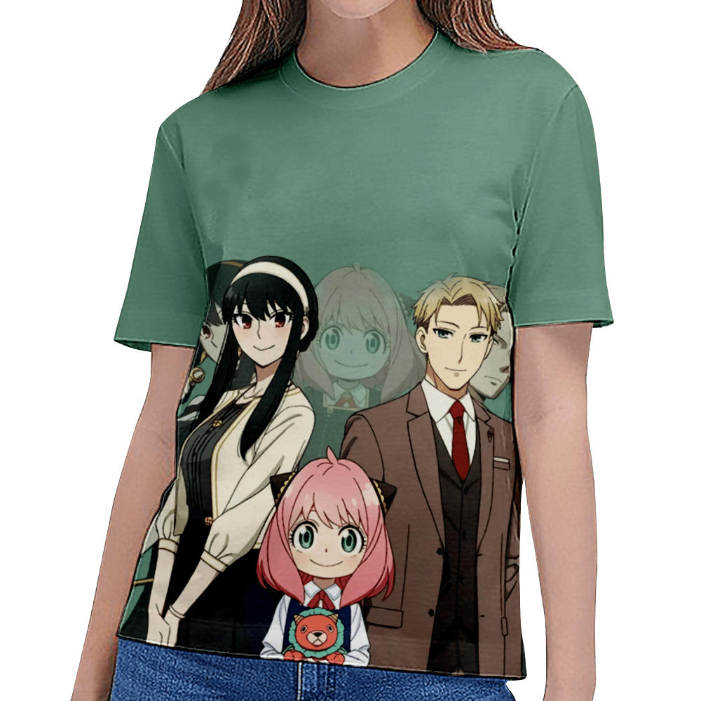 Japanese Anime Spy X Family Anya Forger Kids Boys Short Sleeve 3D T
