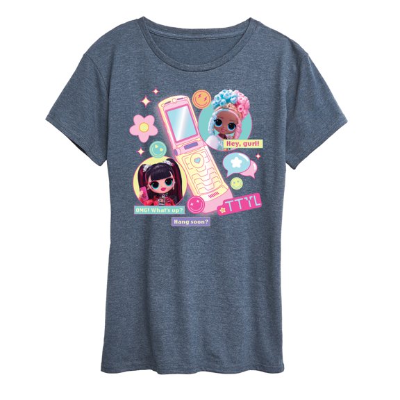 LOL OMG! Fashion Dolls - Cell Phone Chat Girls - Women's Short Sleeve Graphic T-Shirt
