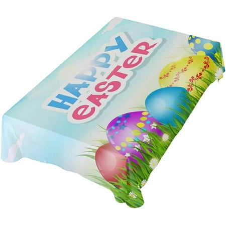 

Hyjoy Easter Rectangle Table Cloth Easter Theme Pattern Tablecloth Waterproof Anti-Shrink Resistant Decorative Fabric Table Cover for Outdoor Picnic/Kitchen Dining 54x54In