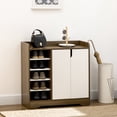 thumbnail image 2 of HOMCOM Shoe Cabinet Shoe Storage Organizer with Five Open Shelves Brown, 2 of 10