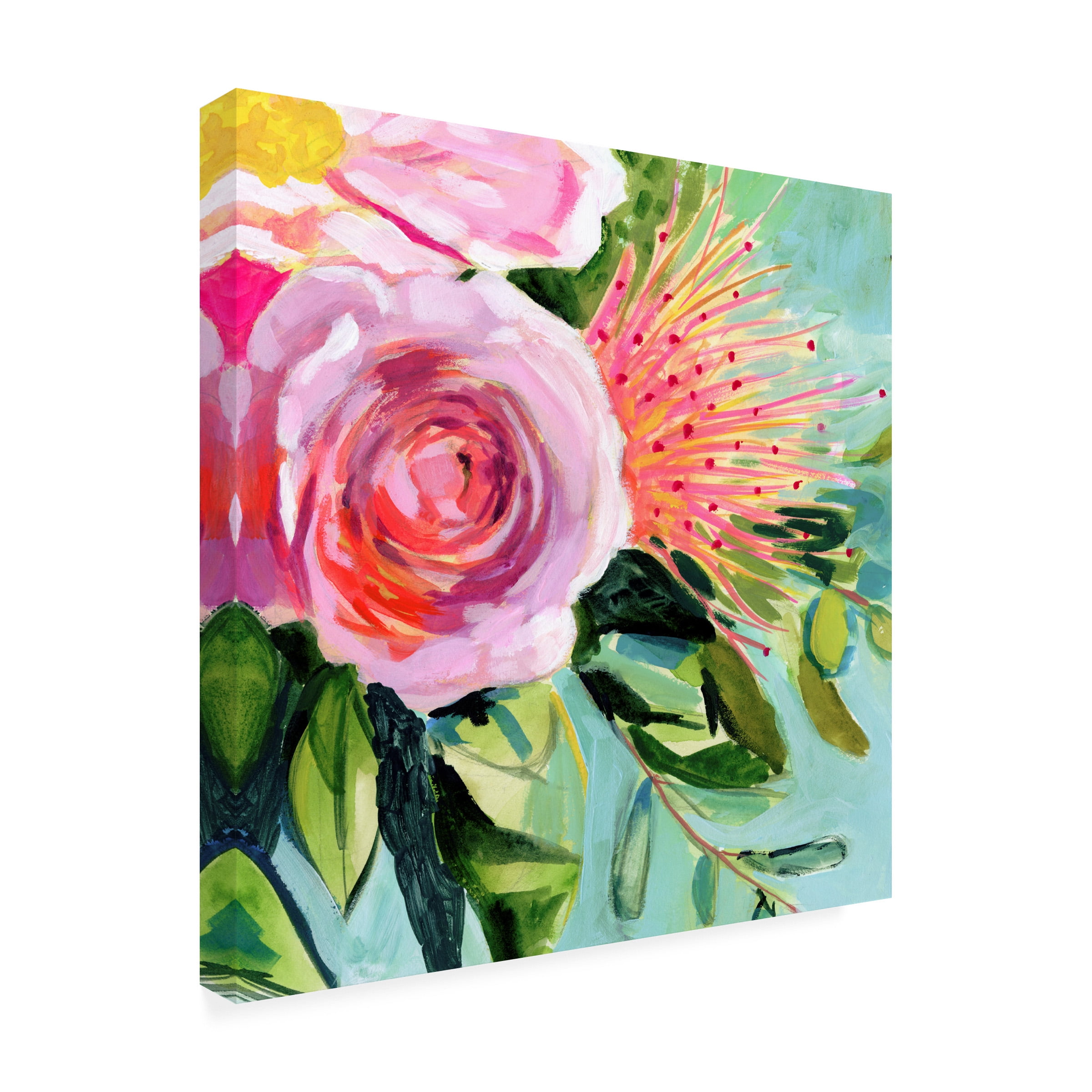 Victoria Borges 'Brushy Floral I' Canvas Art