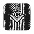 thumbnail image 4 of Freemason Masonic Masons Flag Leather Coasters for Drinks Perfect for Living Room, Kitchen, or Outdoor Use Set of 6 Square, 4 of 6
