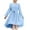 Light Blue981, variant on MEZZALL Girls Long Sleeved Dress Stylish Flowy Semi Formal Party Dresses With Belt Cute Toddler Baby Wear 9-10Y