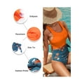 thumbnail image 4 of SHEWIN Bathing Suits for Women 2 Piece Bikini Set High Waisted Swimsuits Racerback Tops with Bikinis Bottom Orange US 12-14, 4 of 10