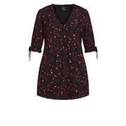 CCX Womens Plus Aaliyah V-Neck Short Fit & Flare Dress