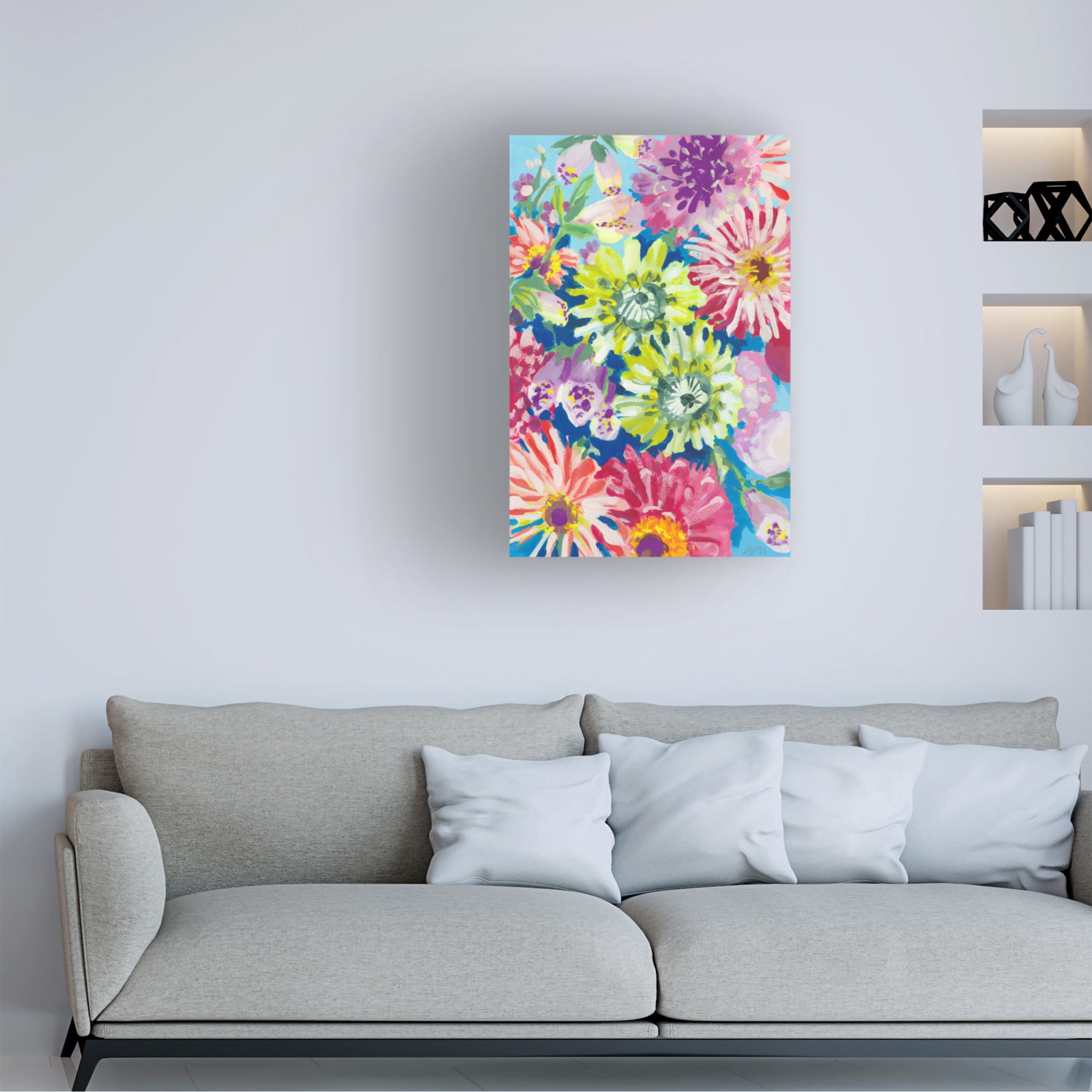 Trademark Fine Art Ania Zwara Lime Asters Canvas Wall Art