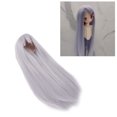thumbnail image 1 of 7 8in Doll Wig Long Straight Hair with Bangs Simulated Scalp High Temperature Silk, 1 of 7