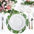 thumbnail image 4 of Ryvnso Palm Tropical Leaf Round Plate Mats Dining Table Placemat Set of 4 for Holiday Decoration, 4 of 7