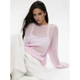 thumbnail image 5 of Women Oversized Long Sleeve Sheer Mesh Knit Sweater Tops Y2K Summer Loose Hollow Out Pullover Jumper Shirt Beach Pink L, 5 of 7