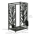 thumbnail image 3 of HOMCOM Firewood Rack Outdoor Log Holder, Black, 18.1" x 11.8" x 27.6", 3 of 10