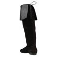 thumbnail image 4 of FSJ Women Knee-High Boots Comfortable Flats Almond Toe Stretchy Suede Fold Boots Cuff with Tassel Size 16 Black, 4 of 4