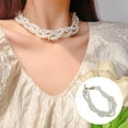 thumbnail image 2 of Mightlink Multi Layer Stackable Necklace Twist Artificial Pearls Choker Necklace Simple Sweater Chain Jewelry Gift, 2 of 6