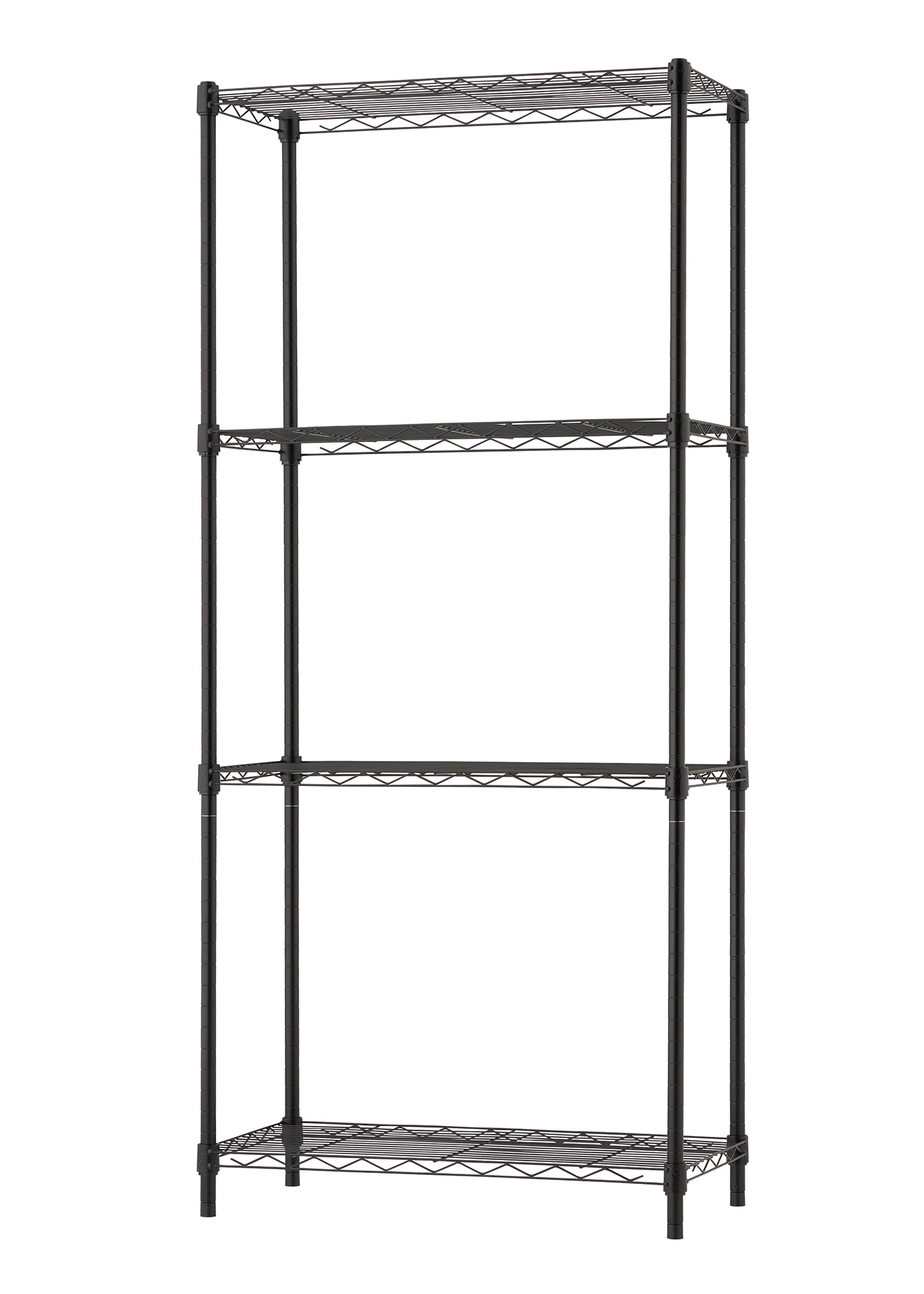 TRINITY BASICS 4-Tier NSF 24"x12"x53.5" Wire Shelving Rack / Black