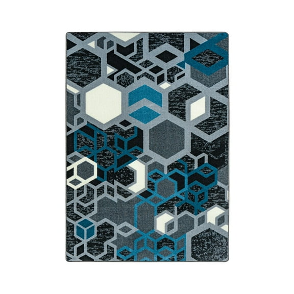 Structured 10'9" x 13'2" area rug in color Sapphire