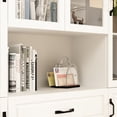 thumbnail image 4 of KULAGAGA Large Bookcase Display Cabinet with Glass Door, 6-Door Kitchen Pantry Storage Cabinet with 3 Drawers and Open Shelf for Living Room, White, 4 of 8