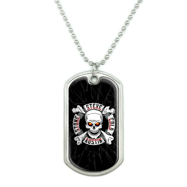 WWE Stone Cold Steve Austin Broken Glass Logo Military Dog Tag Pendant  Necklace with Chain - Walmart.com