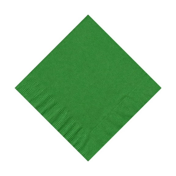 200 -  (4 Pks of 50) 2 Ply Plain Solid Colors Beverage Cocktail Napkins Paper - Kelly Green