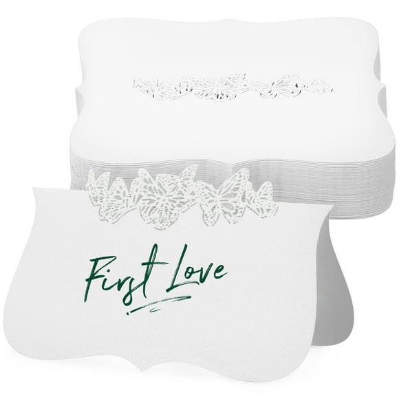 KAKOWELY 50 Pcs Cartes de Lieu de Mariage Petites Cartes de Tente Cartes de Table Papillons Cartes de Lieu, 3.94x"X3.54"X0.04 Pouces