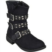 Brinley Co. Girls' Studded Buckle Detail Boots