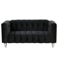 thumbnail image 3 of Euroco 63" Tufted Sofa Loveseat for Living Room, Upholstered Sofa Couch for Office, Black, 3 of 9