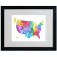 thumbnail image 2 of Trademark Fine Art "USA States Txt Map 3" Matted Framed Art by Michael Tompsett, 2 of 2