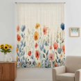 thumbnail image 3 of Spring Floral Sheer Curtains 63 Inches Long, Watercolor Elegant Summer Botanical Rustic Light Filering Curtains, Breathable Simi Curtain Privacy Drapes for Living Room Bedroom Window Treatment, 3 of 9