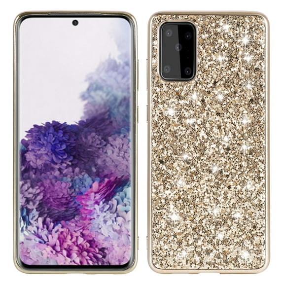 Glitter Shining Case for Samsung Galaxy A73 5G, Ultra Slim Lightweight Thin Fit Sparkle Crystal Bling Cover with Military Grade Soft Silicone Shockproof Anti-Scratches Case for Girls Women,Gold