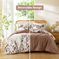 thumbnail image 2 of Regency Heights King/Cal King Comforter Sets, Reversible Seersucker Floral Bedding Sets, 3 Piece Lightweight Spiced Terracotta Botanical Flowers Comforter Bed Set with Pillow Shams, 2 of 9