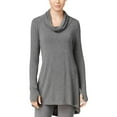 thumbnail image 3 of Cuddl Duds Women's Softwear Stretch Cowl-Neck Tunic, Charcoal, Medium, 3 of 3