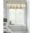 thumbnail image 4 of Kitchen Cafe Valance Curtain for Small Windows,Farmhouse Khaki and Vintage Brown Color Block Striped Rod Pocket Valances Burlap Texture Window Treatment Panel for Living Room/Bedroom/Bathroom,54x18in, 4 of 9