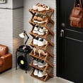 thumbnail image 2 of SHIBAILI 7-Tier Bamboo Folding Shoe Rack - No Assembly, Space-Saving(Tawny), 2 of 9