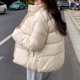 thumbnail image 6 of Sanbonepd Womens Coats Fall Winter Leisure Long Sleeve Standing Neck Parkas for Women, 6 of 8