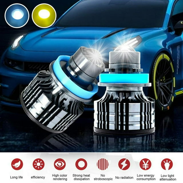 2 Pcs Feux de Brouillard LED Auto Projecteur Lentille Lampe LED Étanche H7 H11 28W Ampoule de Conduite