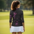 thumbnail image 5 of Uorisanigo Leopard-Print Butterfly Women's Golf Top Size 2XL Versatile Casual Long Sleeve Golf Polo Shirts with Zipper Quick Dry Athletic Tops for Workout Sports Comfortable Pullover, 5 of 7