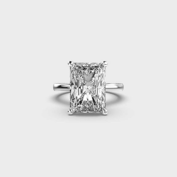 3 Carat Luxurious IGI Certified Lab Grown Diamond Anniversary Ring Solid 10K White Gold | Radiant Cut Solitaire Diamond Rings for Women | Size 10 Diamond-Capitals