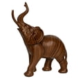 thumbnail image 1 of Elephant Statues Sculptures Desk Table Centerpiece Decors Art Works Resin Figurines for Tabletop Cabinet Farmhouse Dining Room Housewarming Brown, 1 of 9